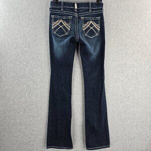 Ariat Jeans Womens 29 XL (30x36) Low Rise Boot Cut Rosy Whipstitch Western Rodeo